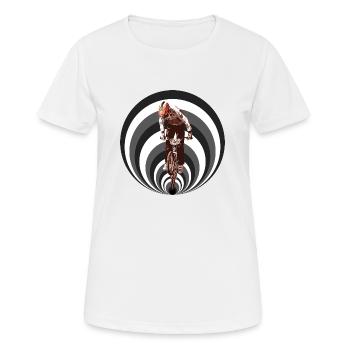 BMX Rennen - Frauen T-Shirt atmungsaktiv - Weiß - Vorne - AI Model Female 172 dark (172cm)