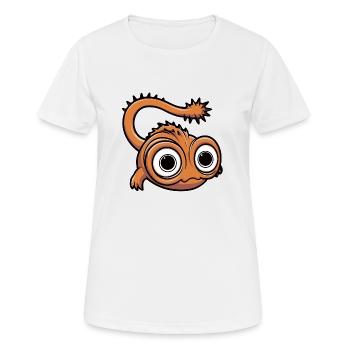 Drôle de petit monstre avec de grands yeux - T-shirt respirant Femme - blanc - Devant - AI Model Female 172 dark (172cm)