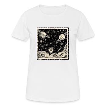 Kosmische Sterblichkeit - Frauen T-Shirt atmungsaktiv - Weiß - Vorne - AI Model Female 172 dark (172cm)