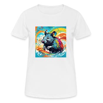 Couleur du rat - T-shirt respirant Femme - blanc - Devant - AI Model Female 172 dark (172cm)