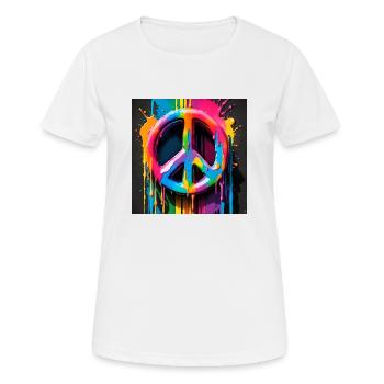 Peace sign colored - Frauen T-Shirt atmungsaktiv - Weiß - Vorne - AI Model Female 172 dark (172cm)