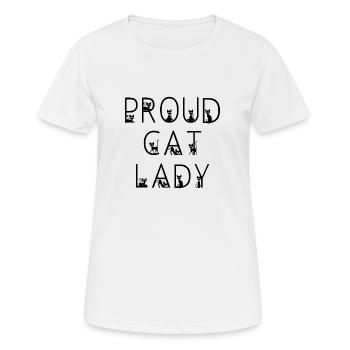 Proud cat lady cute quote - Women's Breathable T-Shirt - white - Front - AI Model Female 172 dark (172cm)