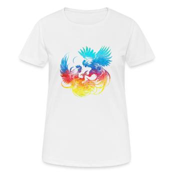 Coq, tup, combat, animal, isolé, coloré, poulet - T-shirt respirant Femme - blanc - Devant - AI Model Female 172 dark (172cm)