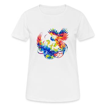 Coq, tup, combat, animal, isolé, coloré, poulet - T-shirt respirant Femme - blanc - Devant - AI Model Female 172 dark (172cm)
