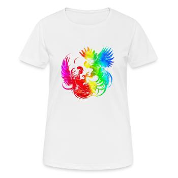 Cock tup fight animal isolated colorful chicken - Women's Breathable T-Shirt - white - Front - AI Model Female 172 dark (172cm)