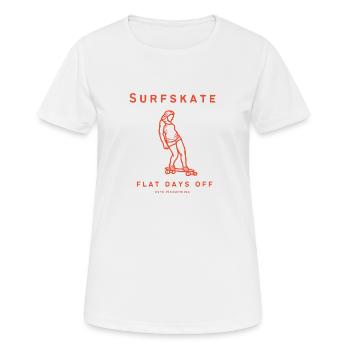 Surfskate Flat jours de repos - T-shirt respirant Femme - blanc - Devant - AI Model Female 172 dark (172cm)