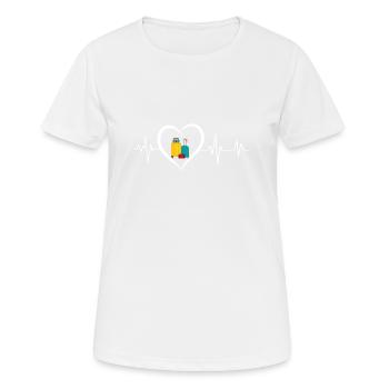 battement de cœur valise de voyage - T-shirt respirant Femme - blanc - Devant - AI Model Female 172 dark (172cm)