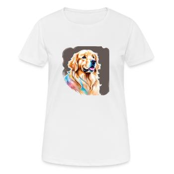 Aquarelles Golden Retriever - T-shirt respirant Femme - blanc - Devant - AI Model Female 172 dark (172cm)