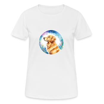 Aquarelles Golden Retriever - T-shirt respirant Femme - blanc - Devant - AI Model Female 172 dark (172cm)