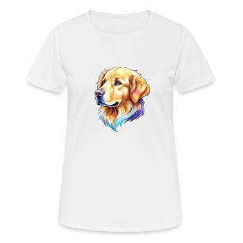 Aquarelles Golden Retriever - T-shirt respirant Femme - blanc - Devant - AI Model Female 172 dark (172cm)