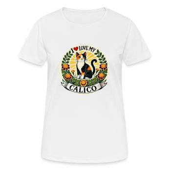 I love my Calico - Women's Breathable T-Shirt - white - Front - AI Model Female 172 dark (172cm)