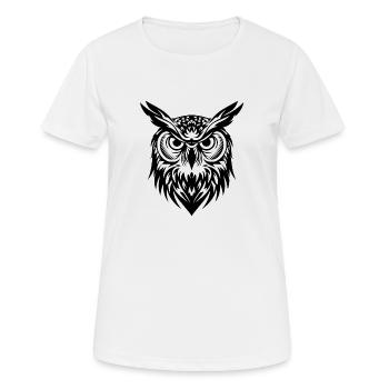 Eule - Frauen T-Shirt atmungsaktiv - Weiß - Vorne - AI Model Female 172 dark (172cm)