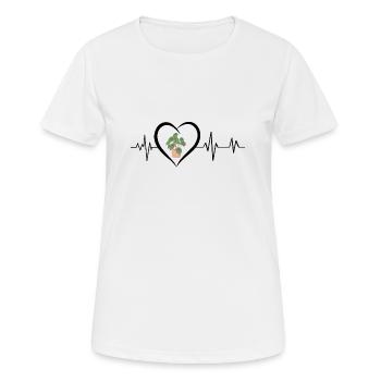 heartbeat flower pot - Women's Breathable T-Shirt - white - Front - AI Model Female 172 dark (172cm)