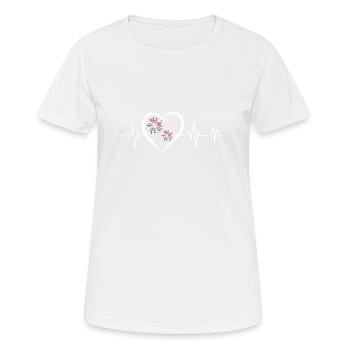 Herzschlag-Feuerwerk - Frauen T-Shirt atmungsaktiv - Weiß - Vorne - AI Model Female 172 dark (172cm)