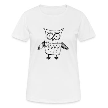 hibou hibou hibou oiseau - T-shirt respirant Femme - blanc - Devant - AI Model Female 172 dark (172cm)