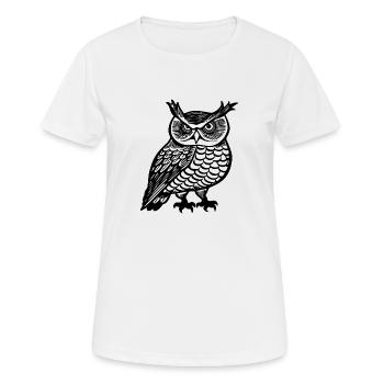 hibou hibou hibou oiseau - T-shirt respirant Femme - blanc - Devant - AI Model Female 172 dark (172cm)