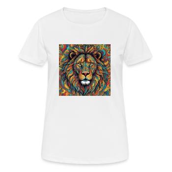 Löwe farbig - Frauen T-Shirt atmungsaktiv - Weiß - Vorne - AI Model Female 172 dark (172cm)