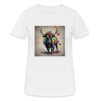 Bulle farbig - Frauen T-Shirt atmungsaktiv - Weiß - Vorne - AI Model Female 172 dark (172cm)