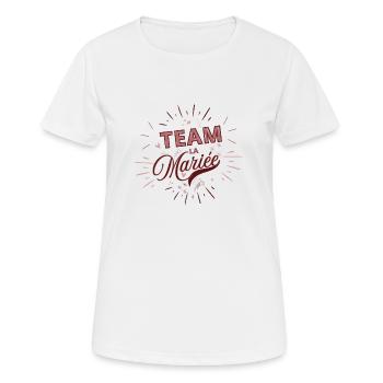 Team de La mariée - T-shirt respirant Femme - blanc - Devant - AI Model Female 172 dark (172cm)