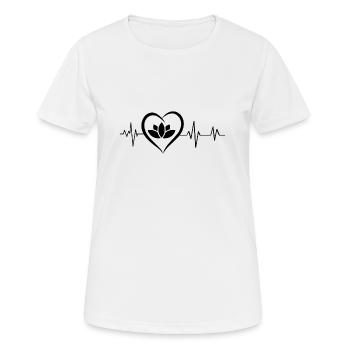 Herzschlag Lotusblume - Frauen T-Shirt atmungsaktiv - Weiß - Vorne - AI Model Female 172 dark (172cm)