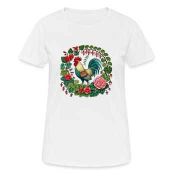 Amoureux du coq - T-shirt respirant Femme - blanc - Devant - AI Model Female 172 dark (172cm)