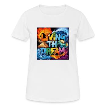Living the Dream - Women's Breathable T-Shirt - white - Front - AI Model Female 172 dark (172cm)