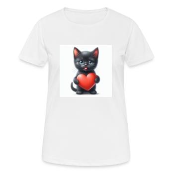 Katze Katze - Frauen T-Shirt atmungsaktiv - Weiß - Vorne - AI Model Female 172 dark (172cm)