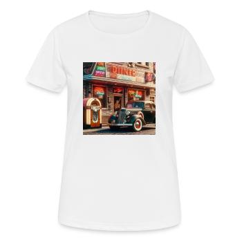 Jukebox dinner - Women's Breathable T-Shirt - white - Front - AI Model Female 172 dark (172cm)