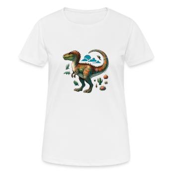 T-Rex Dino Dinosaure - T-shirt respirant Femme - blanc - Devant - AI Model Female 172 dark (172cm)