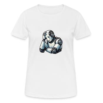 Anxious Robot - Women's Breathable T-Shirt - white - Front - AI Model Female 172 dark (172cm)