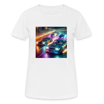 Fast furious super cars night road power - Women's Breathable T-Shirt - white - Front - AI Model Female 172 dark (172cm)