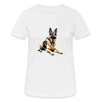 Deutscher Schäferhund - Frauen T-Shirt atmungsaktiv - Weiß - Vorne - AI Model Female 172 dark (172cm)