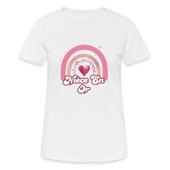 Niece in Rose Rainbow Gold - Niece Gift - Women's Breathable T-Shirt - white - Front - AI Model Female 172 dark (172cm)