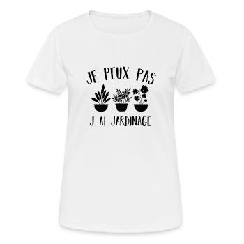 Ich kann nicht, ich habe Gartenarbeit - Frauen T-Shirt atmungsaktiv - Weiß - Vorne - AI Model Female 172 dark (172cm)