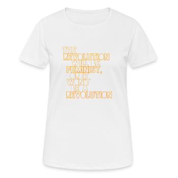 La Révolution sera féministe, ou ne sera-t-elle pas - T-shirt respirant Femme - blanc - Devant - AI Model Female 172 dark (172cm)