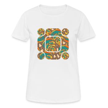 Blätter: Der abstrakte Tanz der Natur - Frauen T-Shirt atmungsaktiv - Weiß - Vorne - AI Model Female 172 dark (172cm)