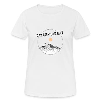 Der Berg ruft – Wanderlust, Berglauf & Klettern - Frauen T-Shirt atmungsaktiv - Weiß - Vorne - AI Model Female 172 dark (172cm)