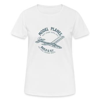 Maquettes d’avions - T-shirt respirant Femme - blanc - Devant - AI Model Female 172 dark (172cm)