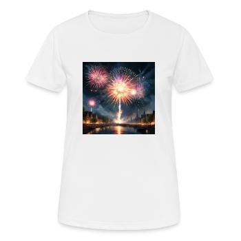 Feuerwerk - Frauen T-Shirt atmungsaktiv - Weiß - Vorne - AI Model Female 172 dark (172cm)