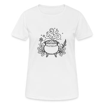 Blubbernder Kessel - Frauen T-Shirt atmungsaktiv - Weiß - Vorne - AI Model Female 172 dark (172cm)