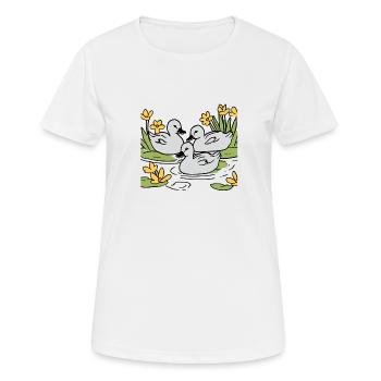 Entchen - Frauen T-Shirt atmungsaktiv - Weiß - Vorne - AI Model Female 172 dark (172cm)