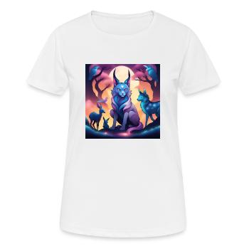 Fabelwesen Luchs - Frauen T-Shirt atmungsaktiv - Weiß - Vorne - AI Model Female 172 dark (172cm)
