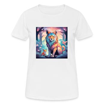 Löwe Fuchs Fabelwesen - Frauen T-Shirt atmungsaktiv - Weiß - Vorne - AI Model Female 172 dark (172cm)