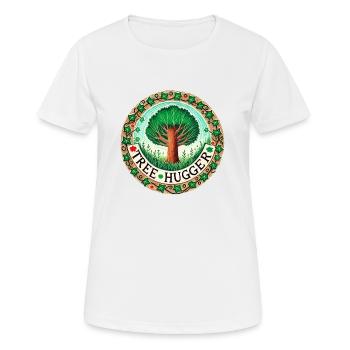 Câlin d’arbre - T-shirt respirant Femme - blanc - Devant - AI Model Female 172 dark (172cm)