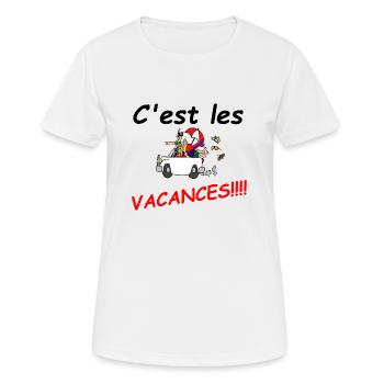 vacances - T-shirt respirant Femme - blanc - Devant - AI Model Female 172 dark (172cm)