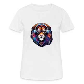 Techno Lion - Women's Breathable T-Shirt - white - Front - AI Model Female 172 dark (172cm)