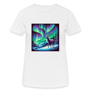 Hirsch Aurora Borealis - Frauen T-Shirt atmungsaktiv - Weiß - Vorne - AI Model Female 172 dark (172cm)