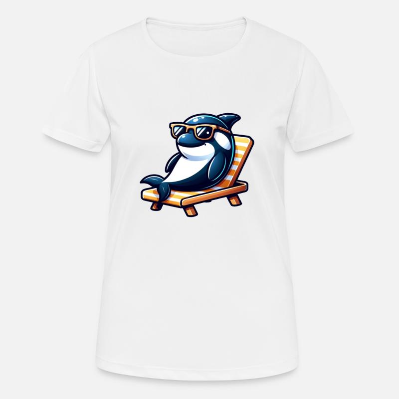 Cool Orca Whale with Sunglasses - Women's Breathable T-Shirt - white