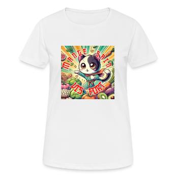 Gesund essen, hart leben - Frauen T-Shirt atmungsaktiv - Weiß - Vorne - AI Model Female 172 dark (172cm)