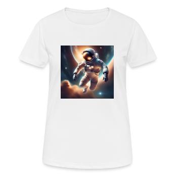 Astronaut im Weltall - Frauen T-Shirt atmungsaktiv - Weiß - Vorne - AI Model Female 172 dark (172cm)